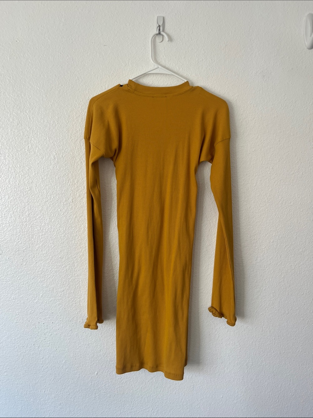 Ottolinger Yellow Black Lounge Rib Mini Dress Size XL - Picture 6 of 6